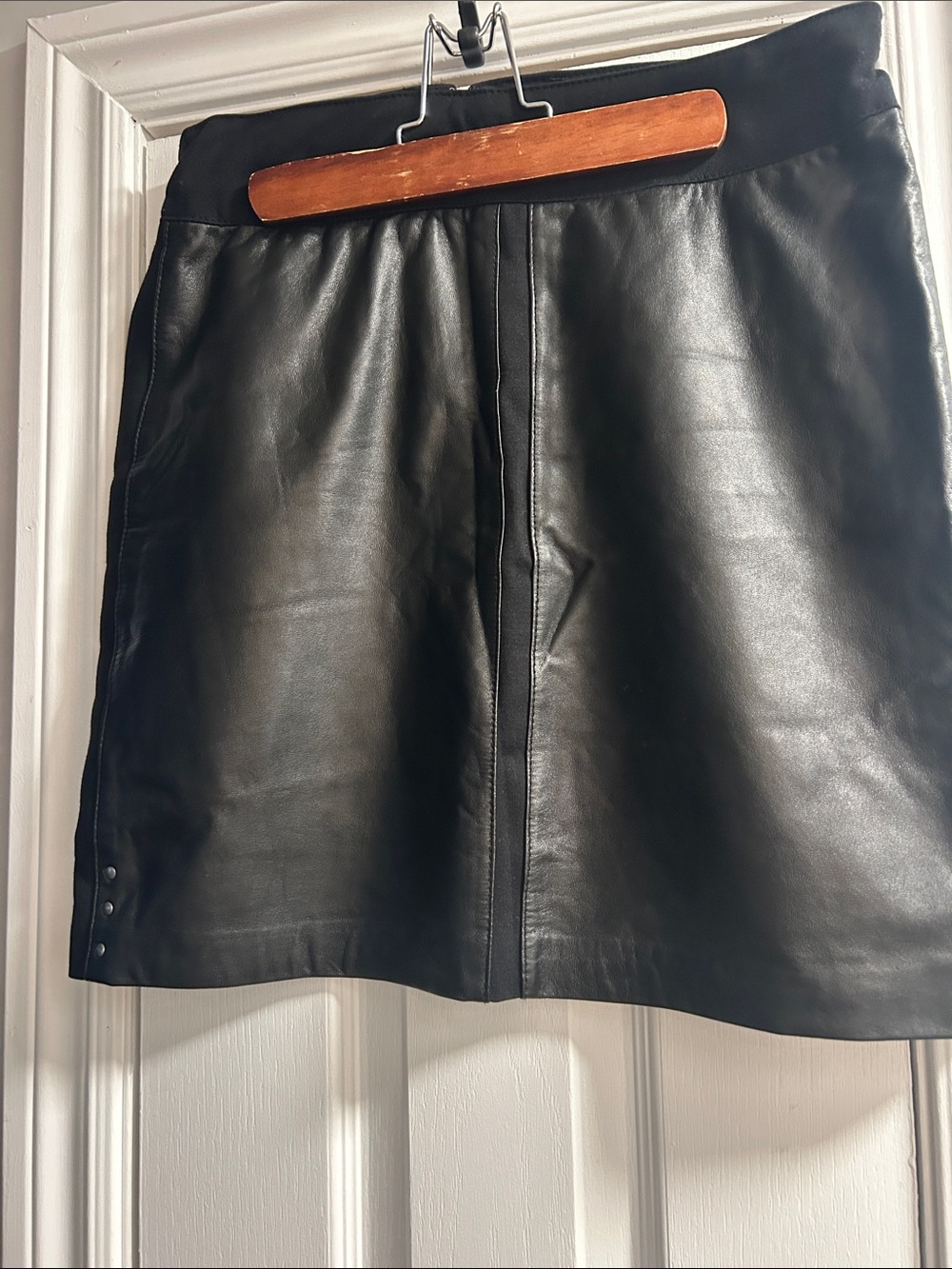 Women's Black Leather Mini Skirt